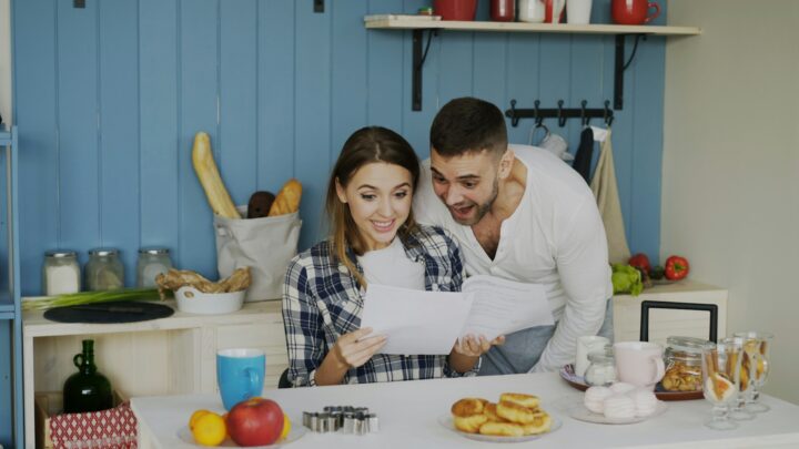 couple reviewing mortgage documents