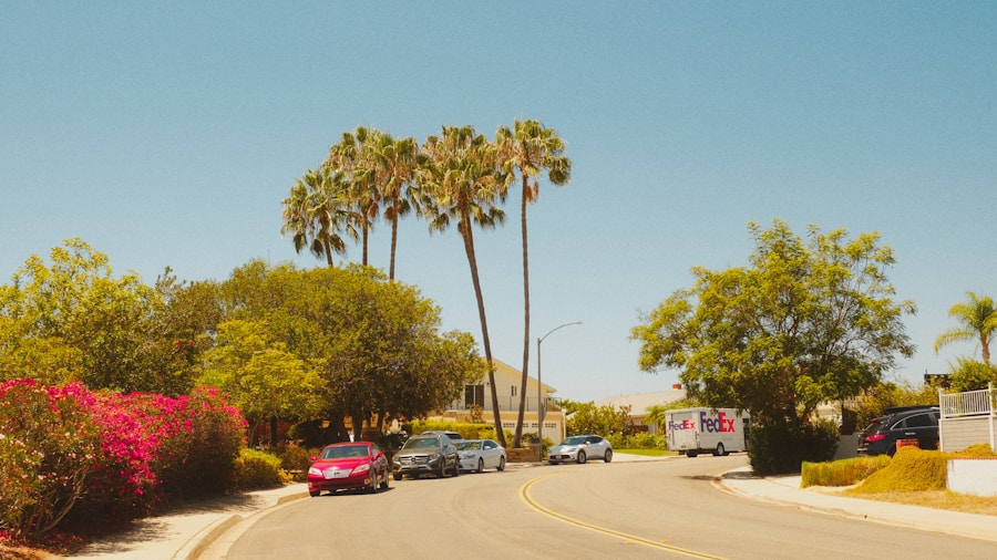 delivery truck neighborhood street