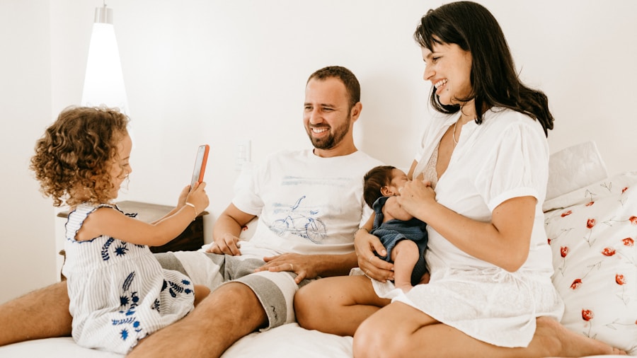 family discussing household budget