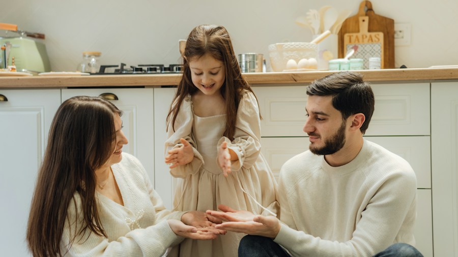 family discussing money decisions