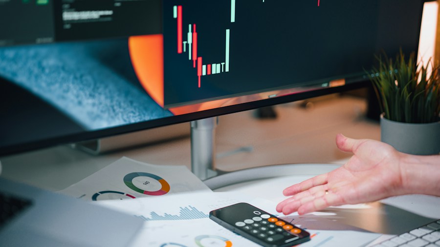 financial advisor reviewing bond market charts
