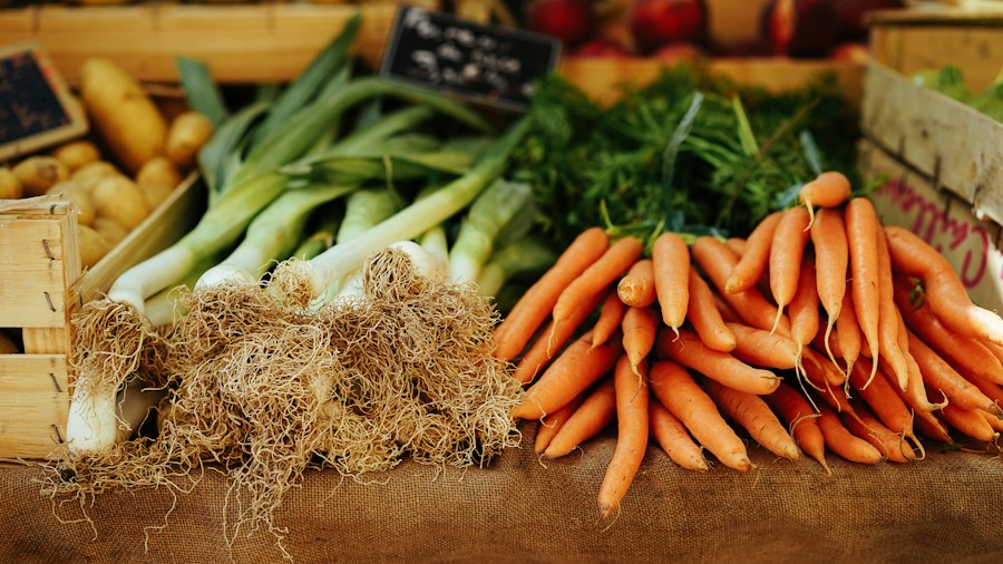 fresh organic produce display