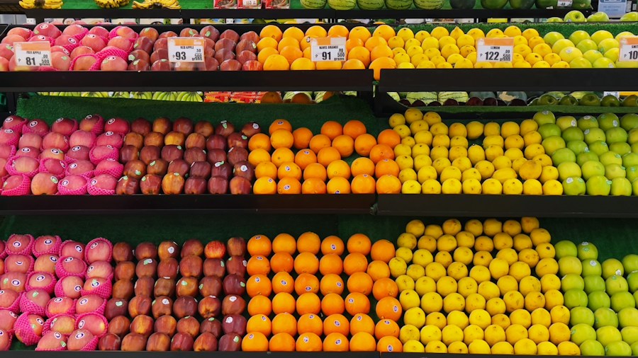 fresh produce at grocery store