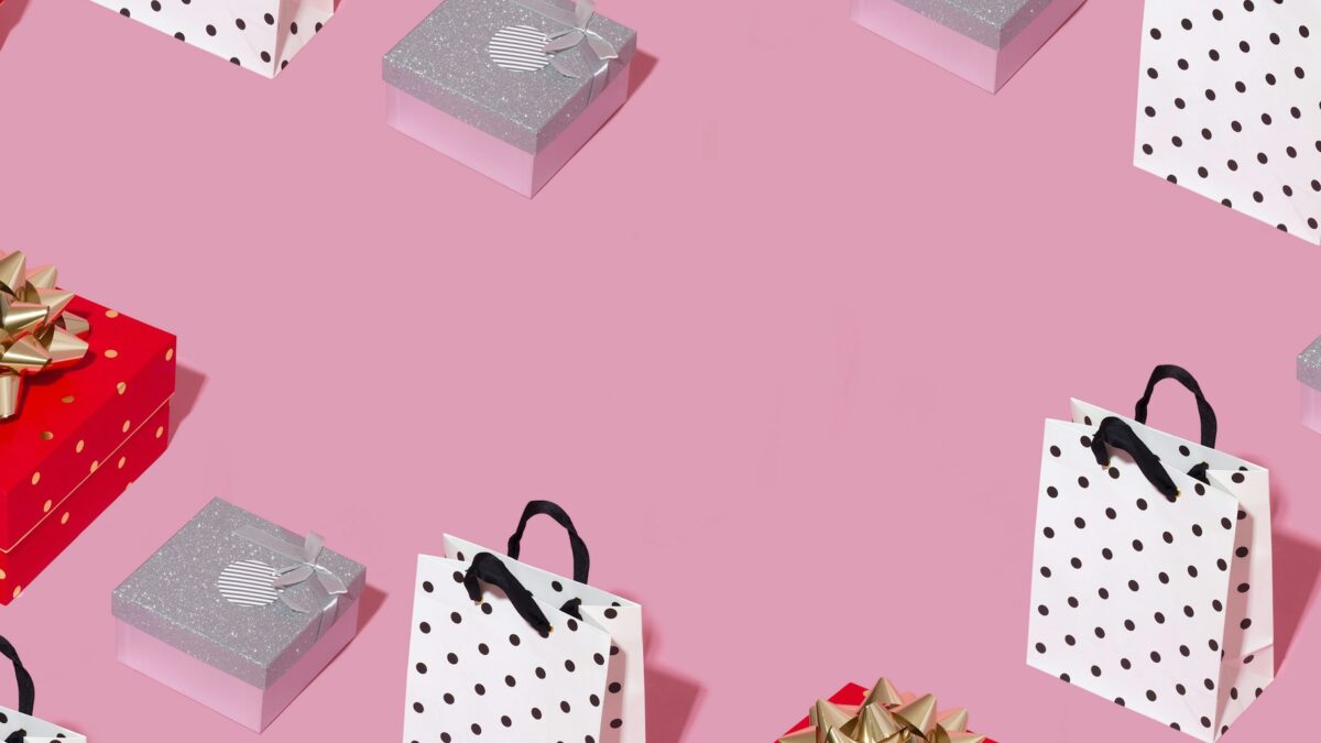 holiday shopping bags and gifts