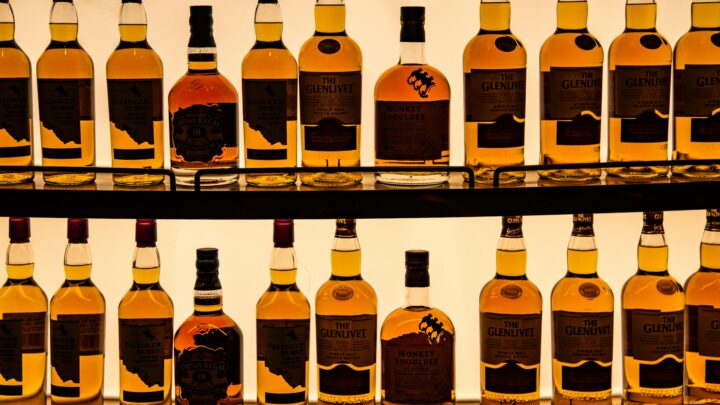 Irish whiskey bottle shelf retail