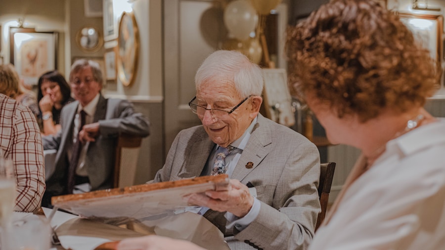 older adults discussing financial documents