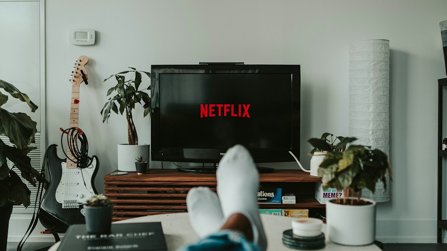 person watching streaming video
