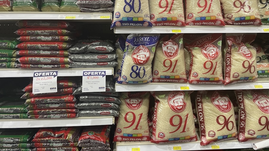 red price stickers grocery items