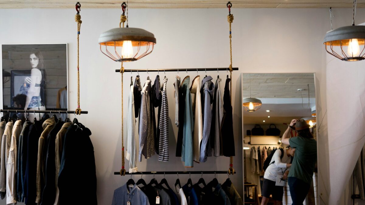 retail clothing store shelves