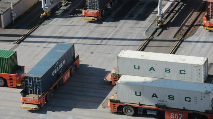 shipping containers cargo dock