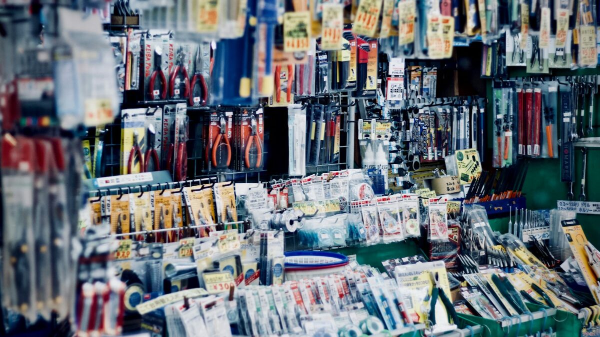 shopping at hardware store with mobile app
