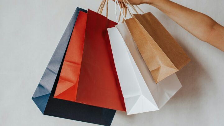 shopping bags retail store checkout