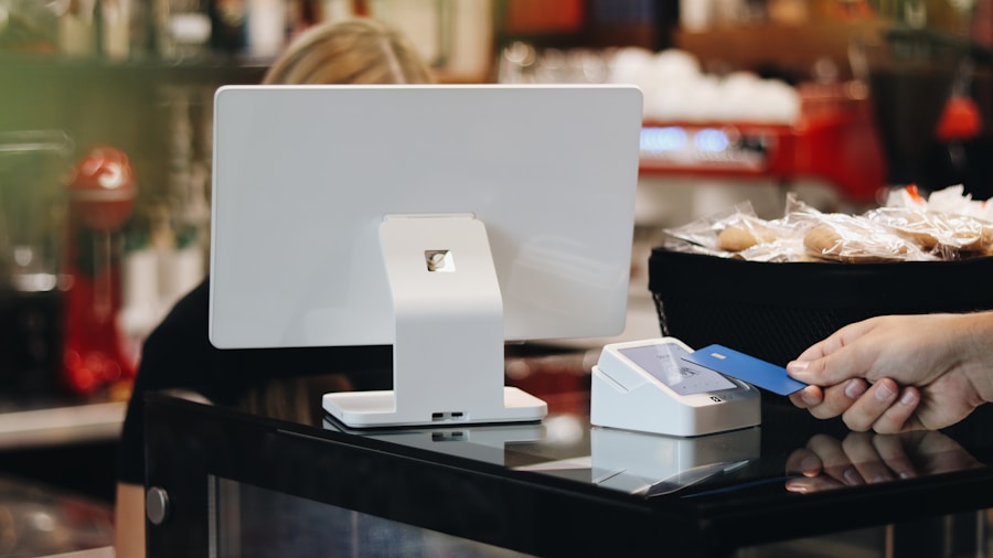 small business owner at checkout counter