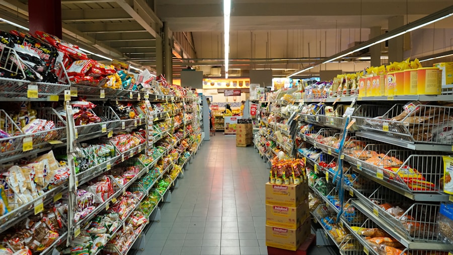 supermarket checkout aisle