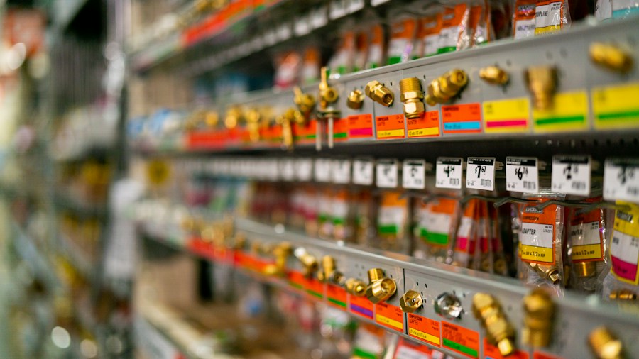 warehouse retail shelves