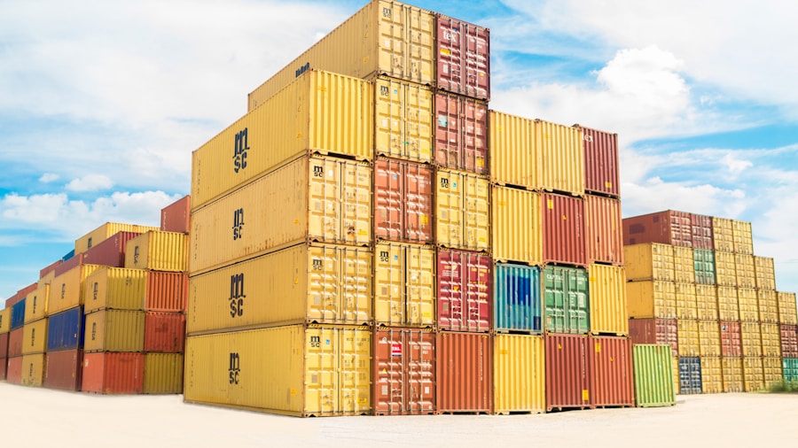 warehouse shipping containers goods
