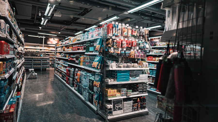 warehouse style retail shelves