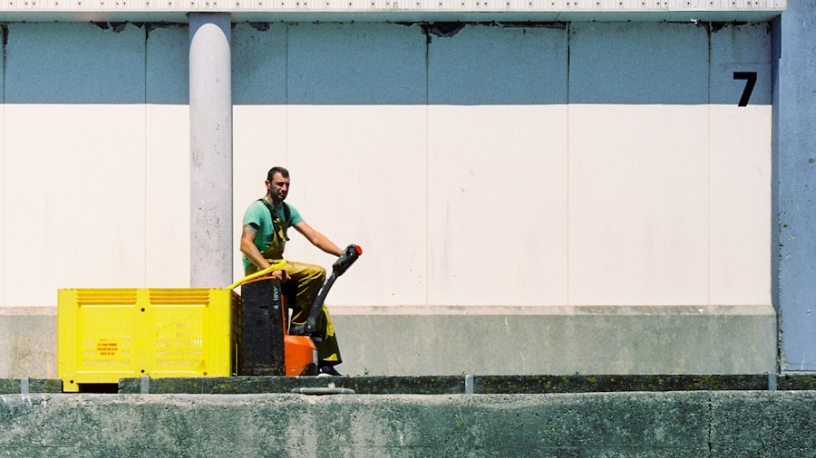 warehouse worker sitting break comfort