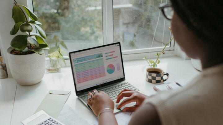 worker reviewing paycheck budget