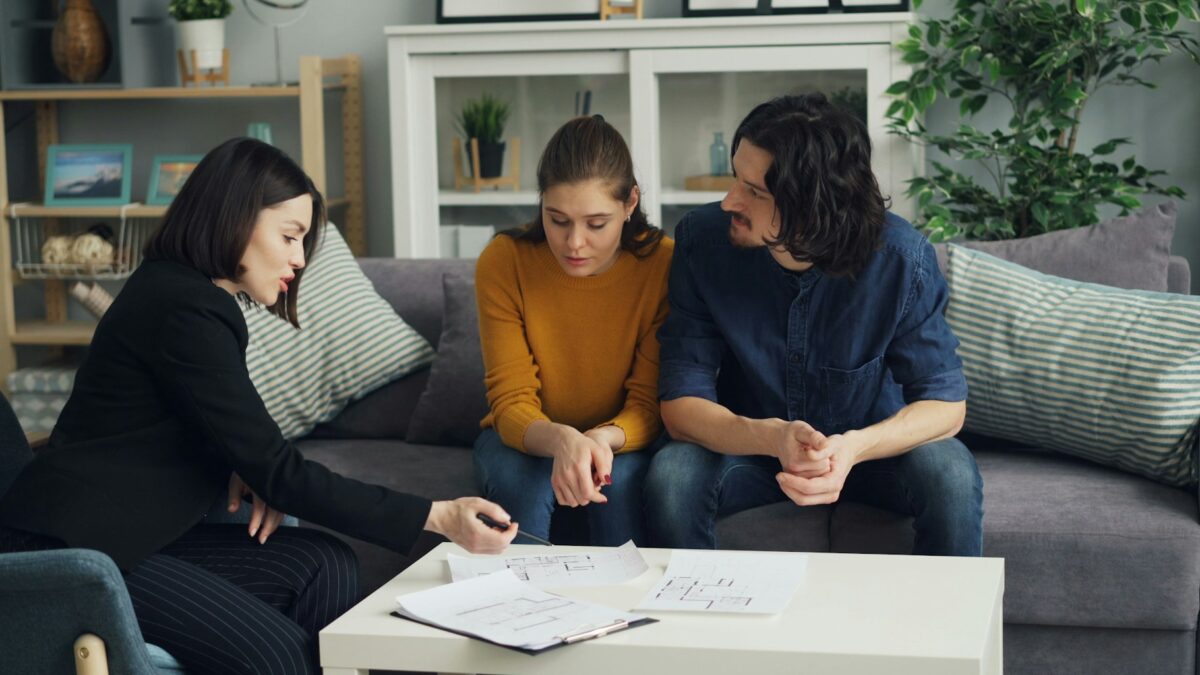 worried family reviewing household bills
